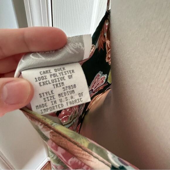 Vintage Green Floral Midi Slip Dress - Picture 5 of 5